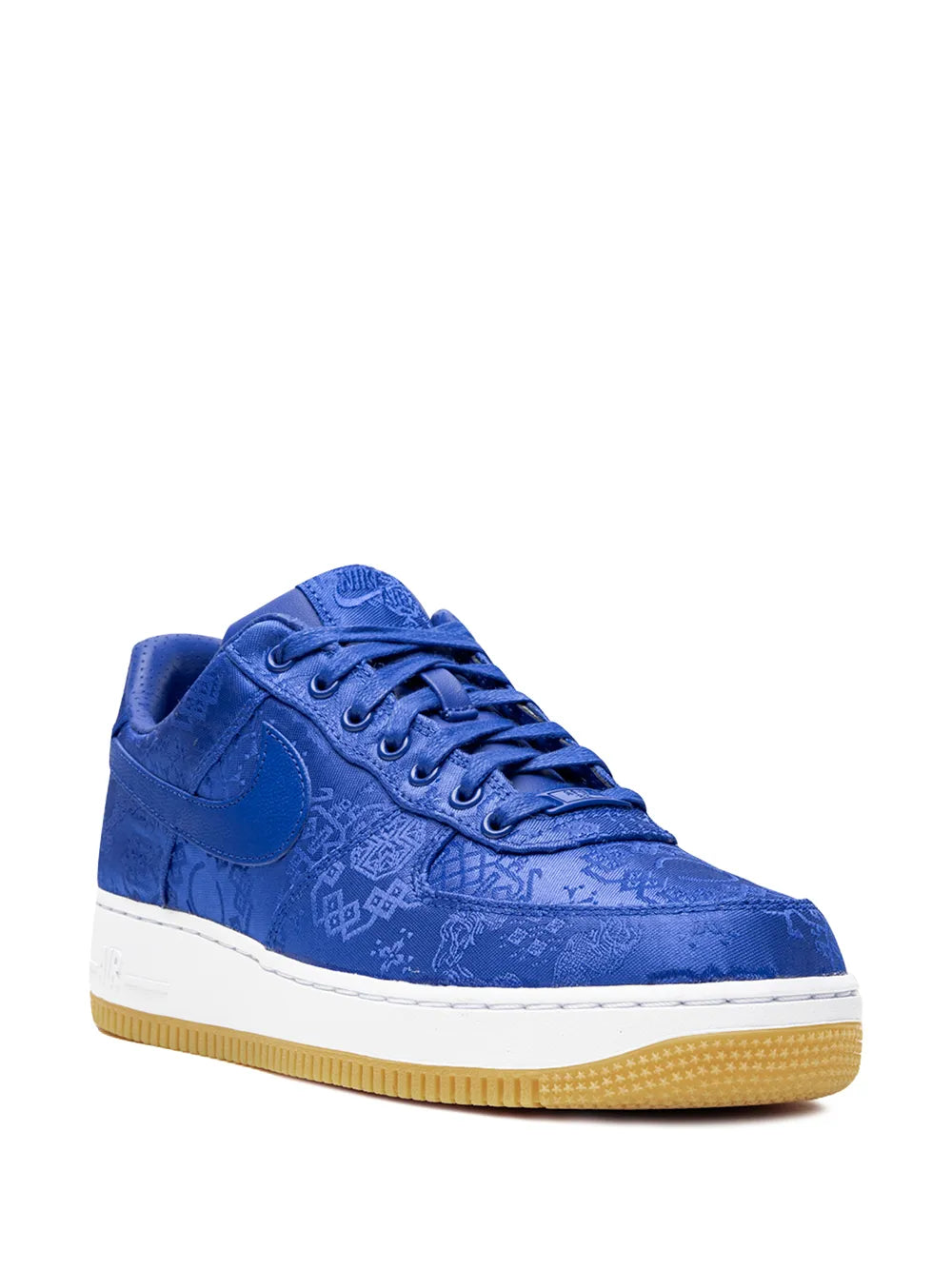 Nike X Clot Air Force 1 Prm Blue Silk Sneakers