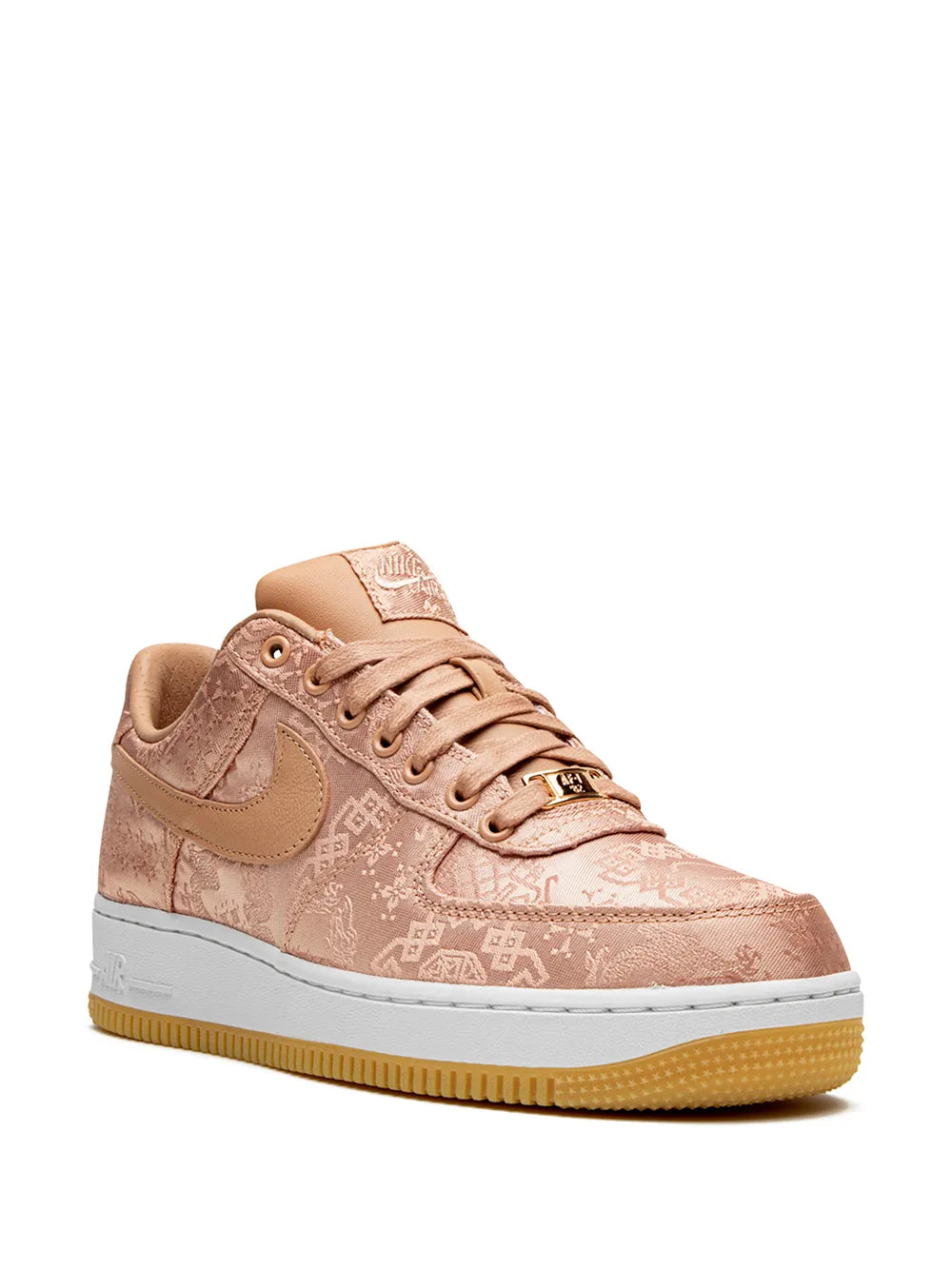 Nike X Clot Air Force 1 Prm Rose Gold Silk Sneakers