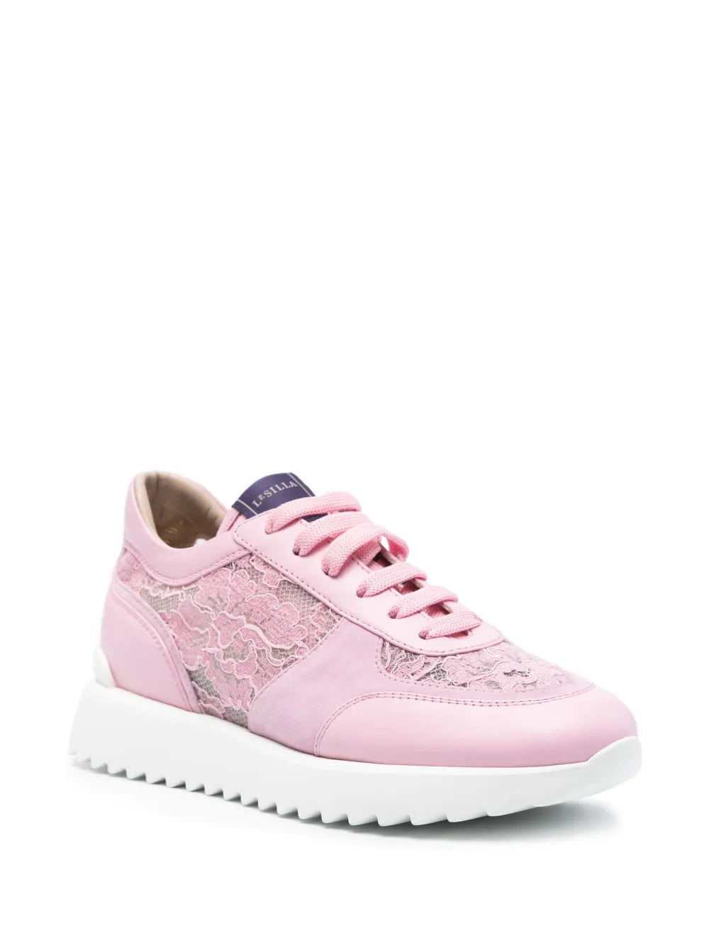 Le Silla Floral-Lace Leather