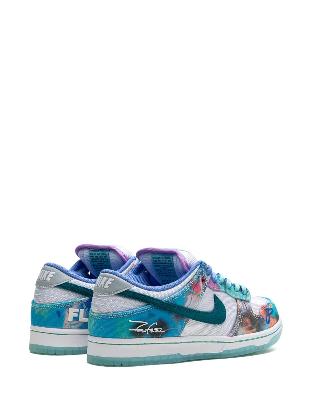 Nike X Futura Laboratories Sb Dunk Low Bleached Aqua Sneakers