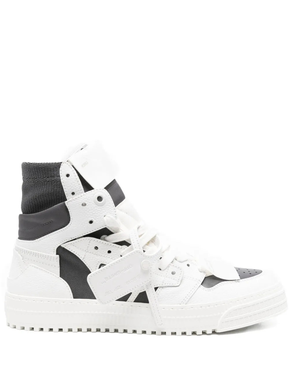 Off-White High-Top Leather Sneakers