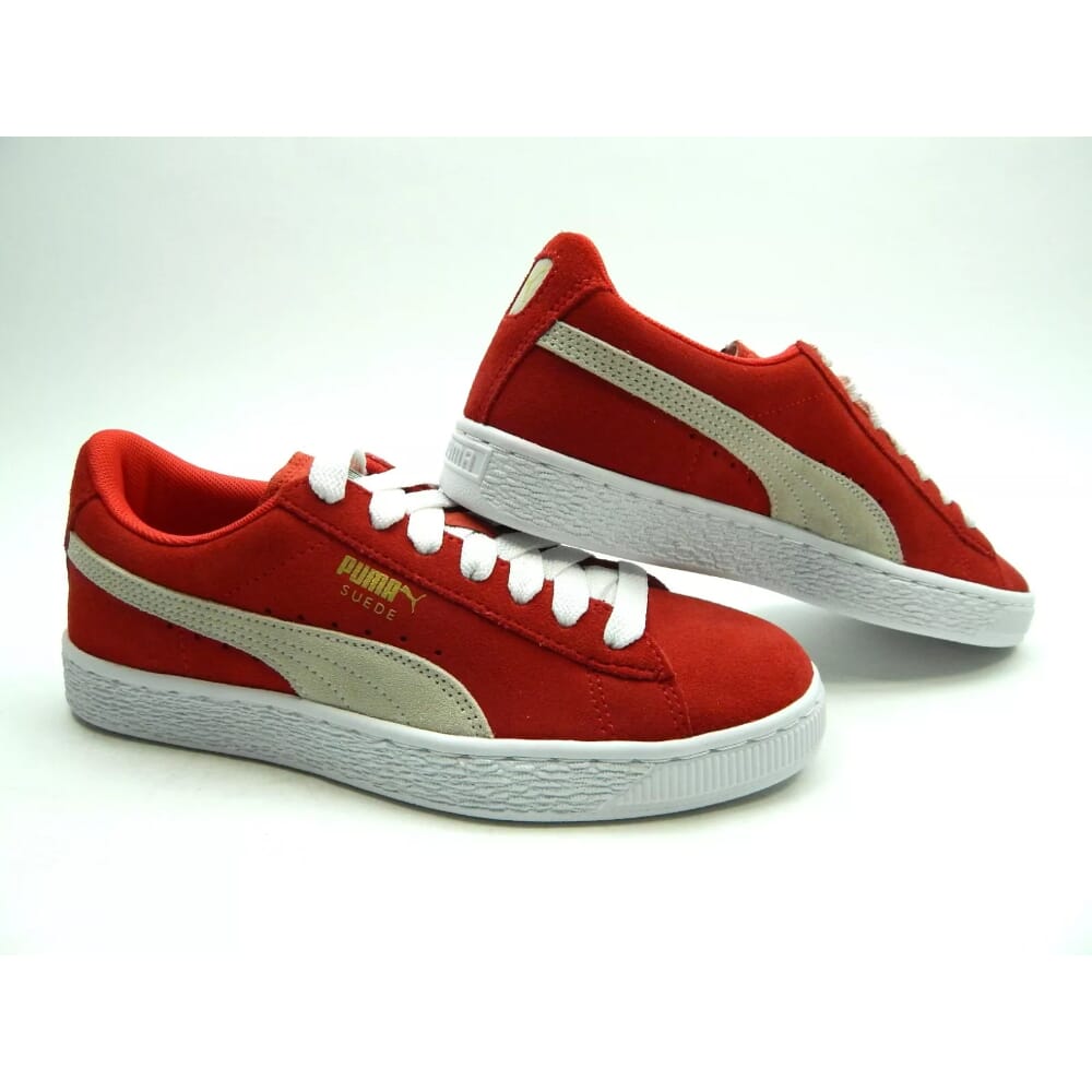 Puma Suede Jr High Risk Red-White  355110-03 Grade-School