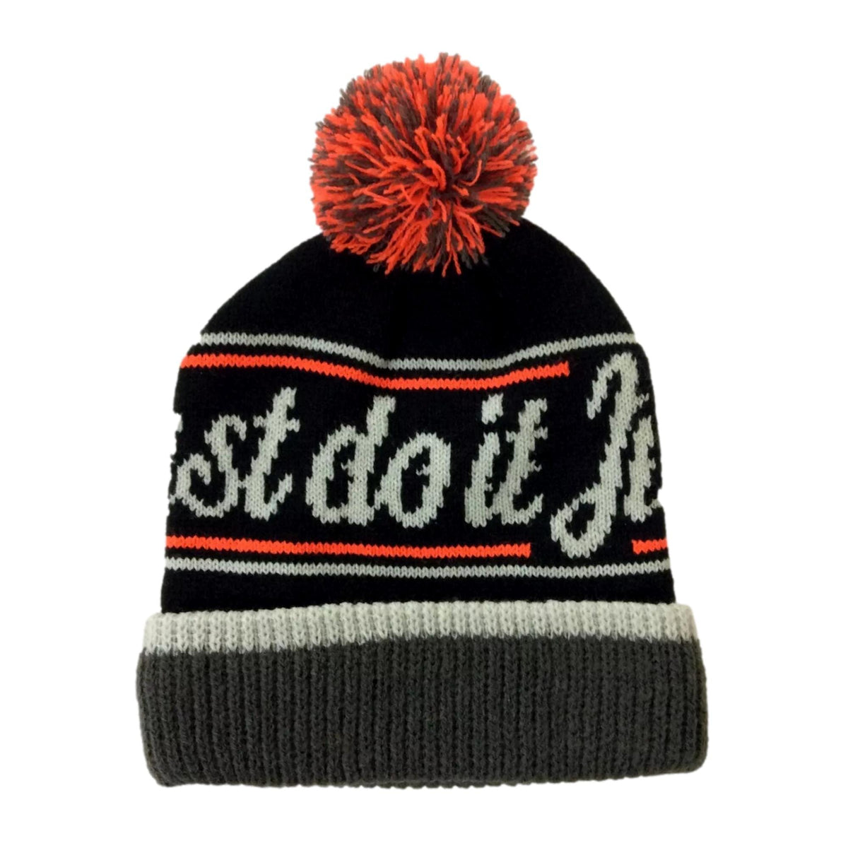 Nike Just Do It Pom Beanie Black/Orange  632116-010 Unisex
