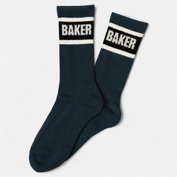 Baker Skateboards Striped Crew Socks Navy