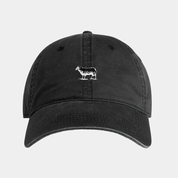 Black Sheep Icon Fill Unstructured Dad Hat Faded Black