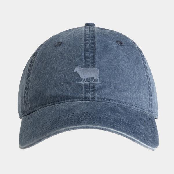 Black Sheep Icon Fill Unstructured Dad Hat Faded Midnight Blue