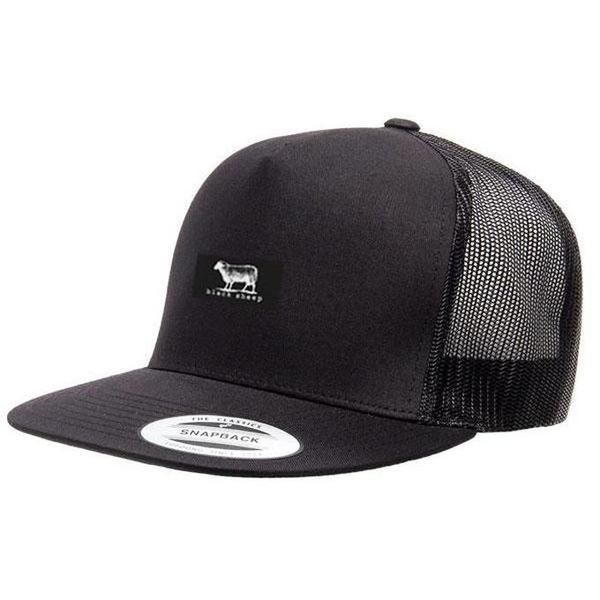 Black Sheep Icon Label Mesh Trucker Hat Black - Black