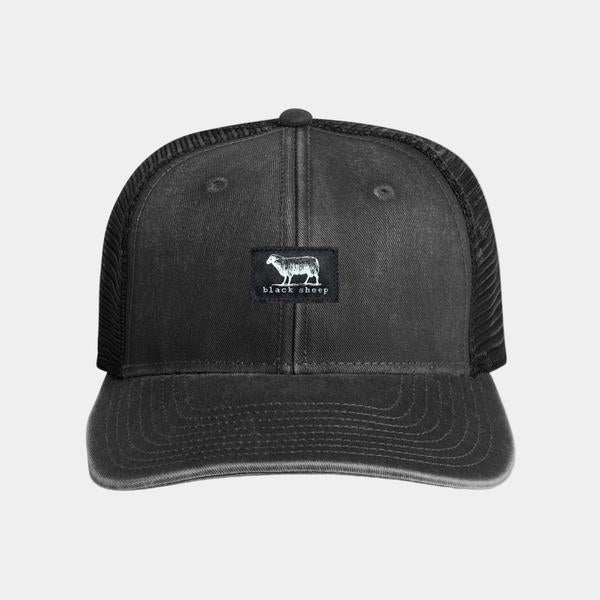 Black Sheep Icon Label Mesh Trucker Hat Faded Black