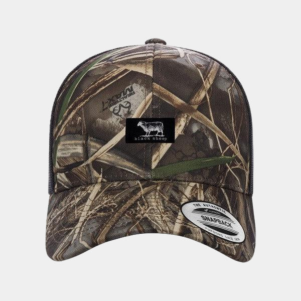 Black Sheep Icon Label Mesh Trucker Hat Realtree Camo Mix