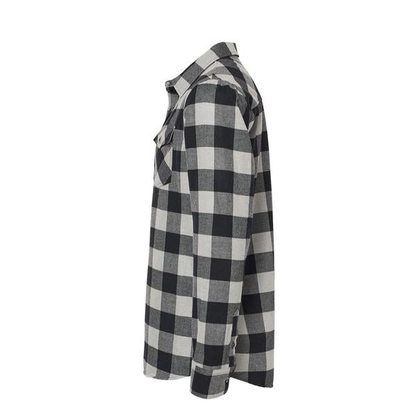 Black Sheep Icon Logo Flannel Shirt Light Grey - Black