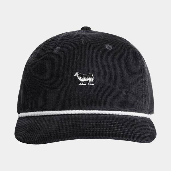 Black Sheep Icon Unstructured Corduroy Rope Hat Black