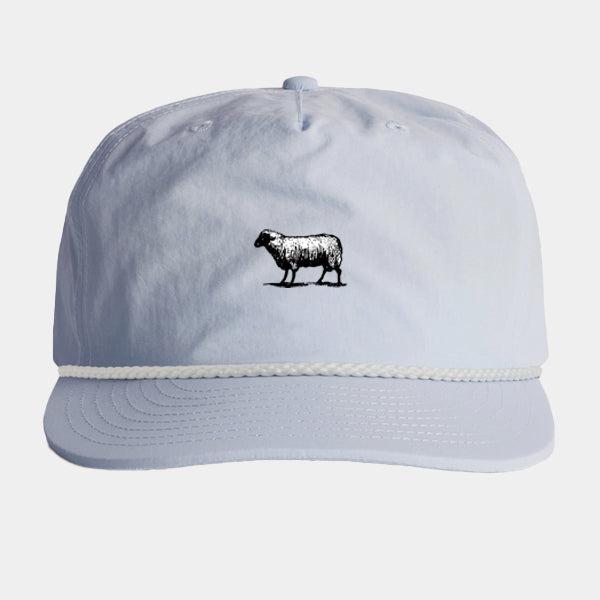 Black Sheep Nylon  Rope "Surf Cap" Snapback Hat Powder - White