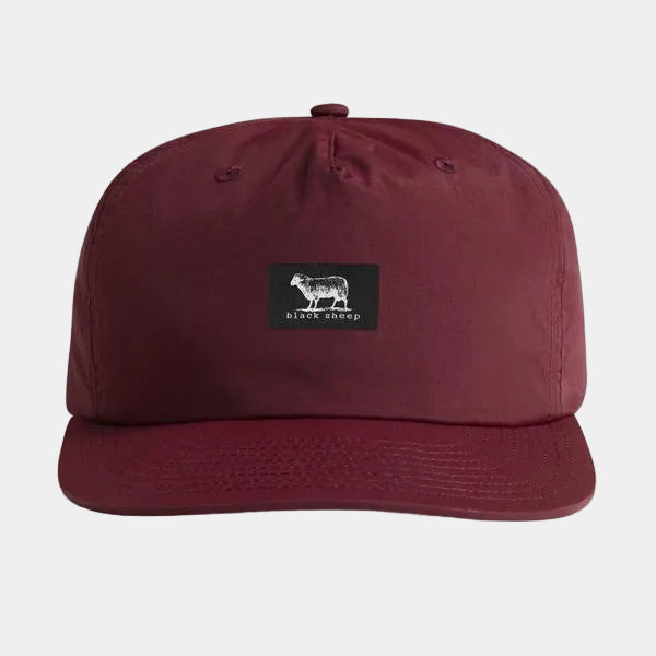 Black Sheep Nylon "Surf Cap" Snapback Hat Burgundy