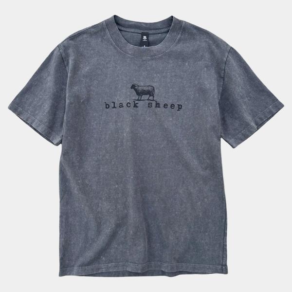 Black Sheep OG Logo Heavy Weight Tee Stone Wash Coal
