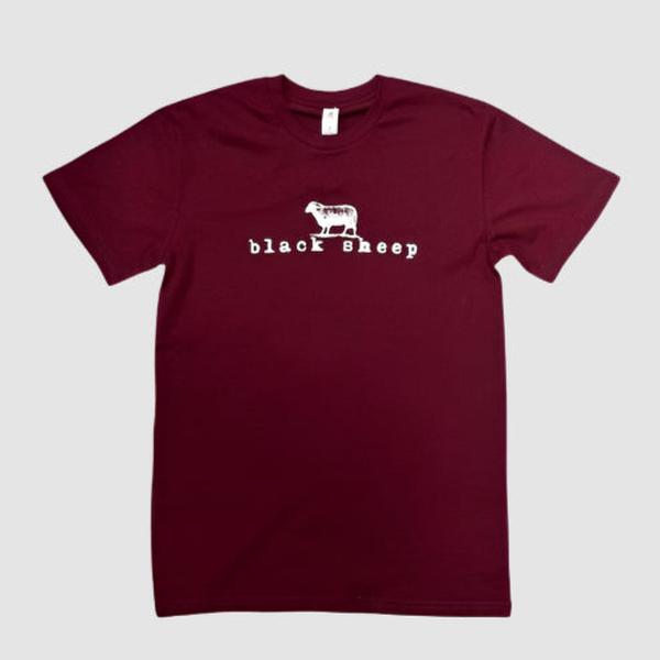 Black Sheep OG Logo Tee Burgundy - White