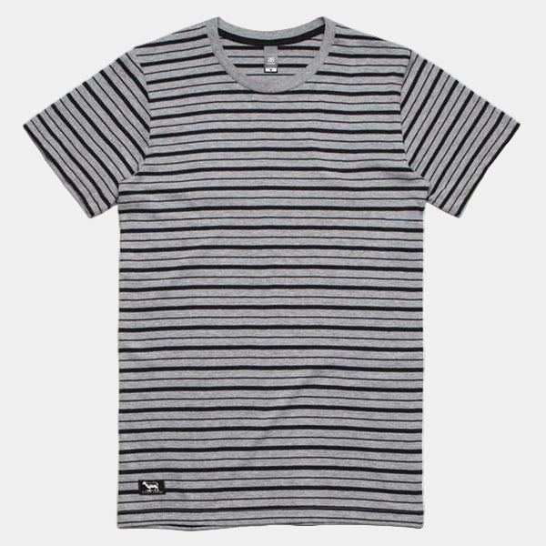 Black Sheep Staple Stripe Tee Athletic Heather - Black