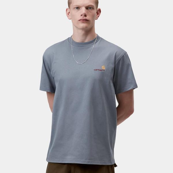 Carhartt WIP American Script T-Shirt Shady Blue