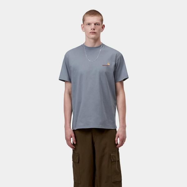 Carhartt WIP American Script T-Shirt Shady Blue