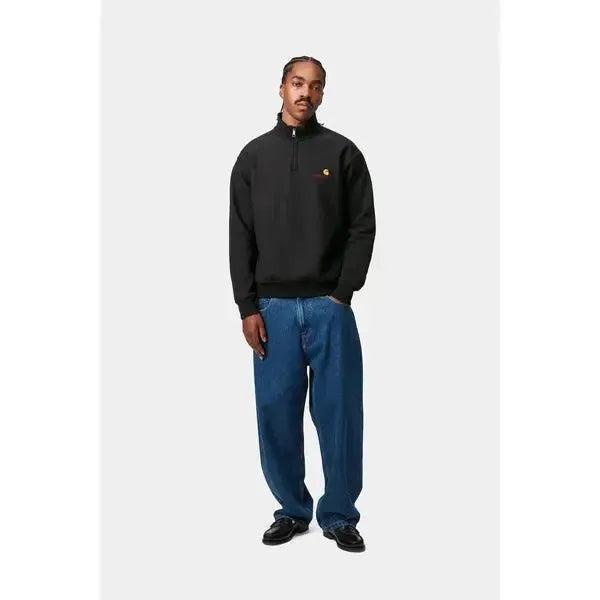 Carhartt WIP Half Zip American Script Sweatshirt Black