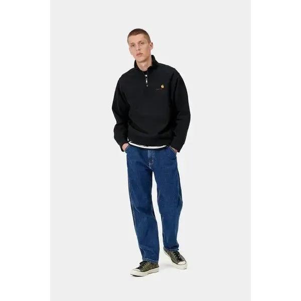 Carhartt WIP Half Zip American Script Sweatshirt Black