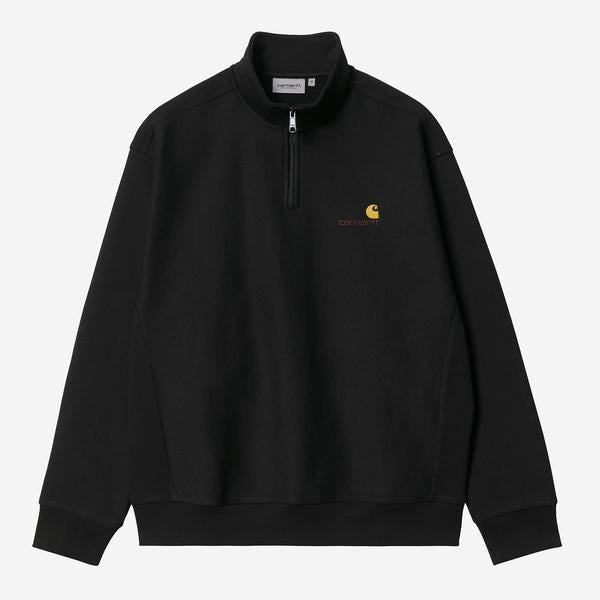 Carhartt WIP Half Zip American Script Sweatshirt Black