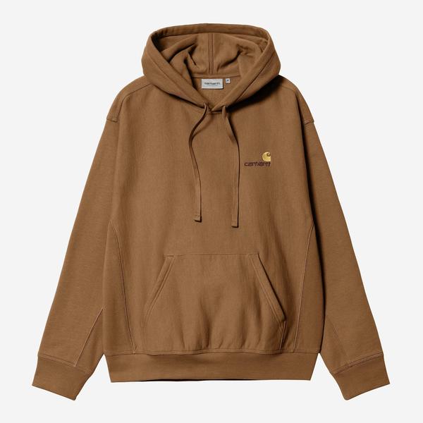 Carhartt WIP Hooded American Script Sweatshirt Hamilton Brown