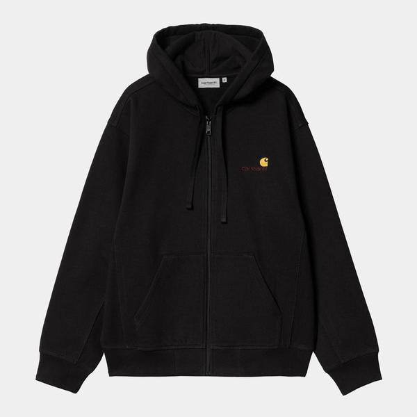 Carhartt WIP Hooded American Script Zip Jacket Black