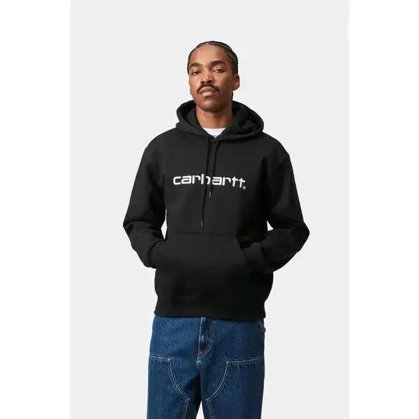 Carhartt WIP Hooded Embroidered Sweatshirt Black - White