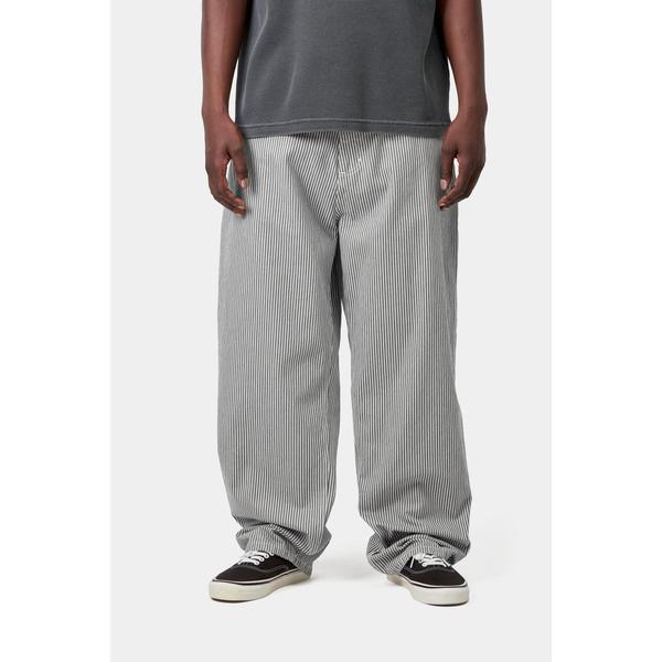 Carhartt WIP Mercer Stripe Single Knee Pant Graphite - Wax Stone Washed