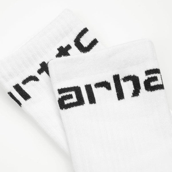 Carhartt WIP Script Crew Socks White - Black
