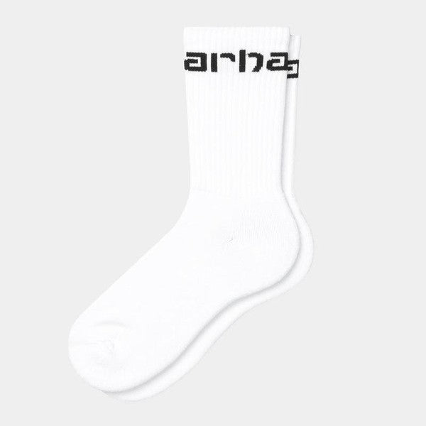 Carhartt WIP Script Crew Socks White - Black