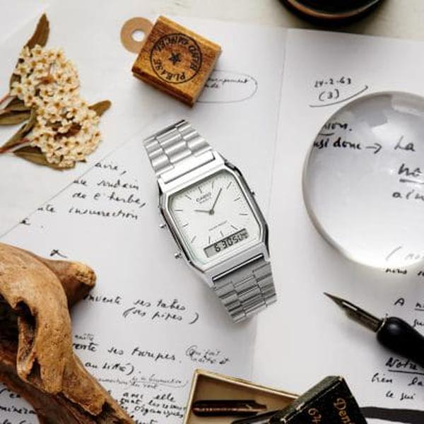 Casio Analog - Digital Vintage Watch AQ230A-7AVT Silver