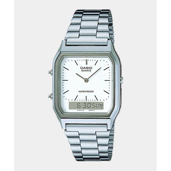 Casio Analog - Digital Vintage Watch AQ230A-7DM Silver - White