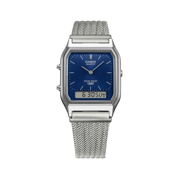 Casio Analog - Digital Vintage Watch AQ230EM-2A Blue - Silver