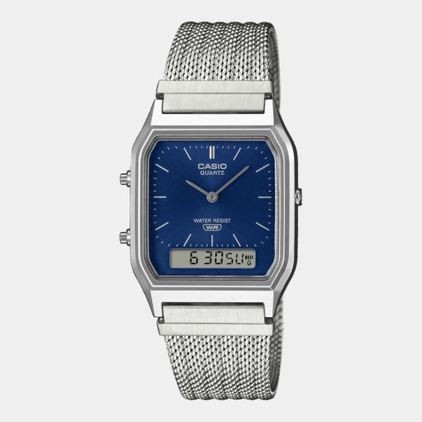 Casio Analog - Digital Vintage Watch AQ230EM-2A Blue - Silver