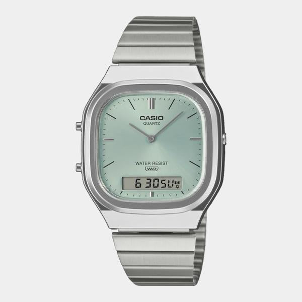 Casio Analog - Digital Vintage Watch AQ240E-2A Silver - Green