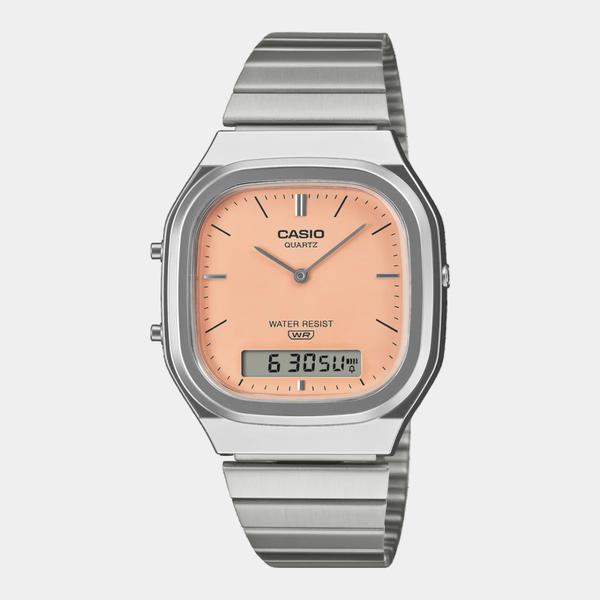 Casio Analog - Digital Vintage Watch AQ240E-4A Silver - Orange