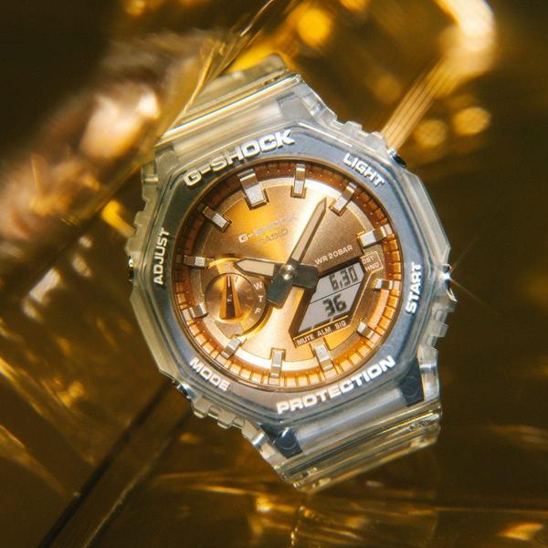 Casio G-Shock Analog-Digital Watch GA2100BM-7A5 Clear - Rose Gold