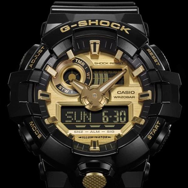 Casio G-Shock Analog-Digital Watch GA710GB-1A Black - Gold