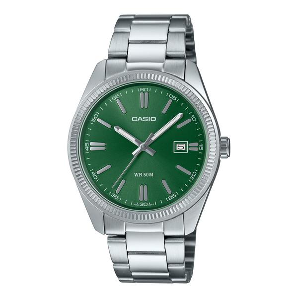 Casio Vintage Collection Analog Watch MTP1302D-3AVT Silver - Green