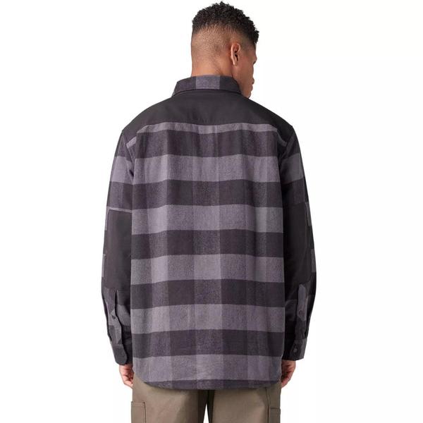 Dickies Heavyweight Long Sleeve Flannel Work Shirt Charcoal - Black
