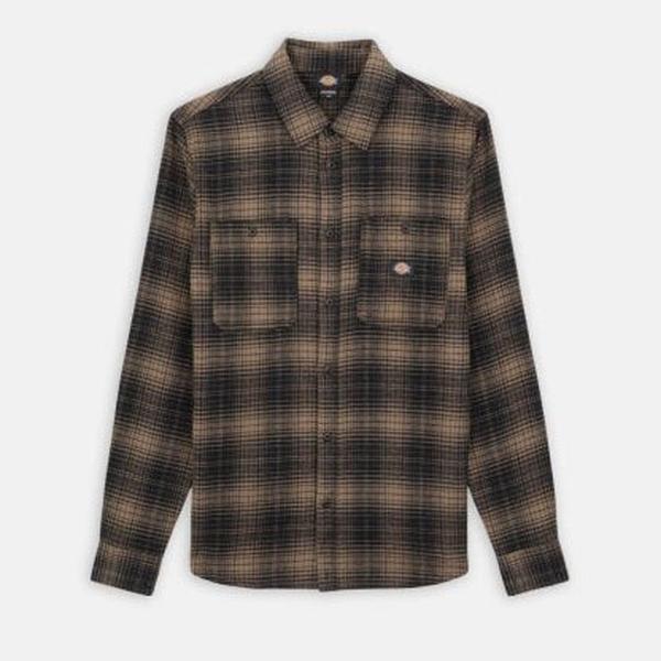 Dickies Long Sleeve Flannel Work Shirt Mushroom