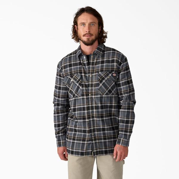 Dickies Sherpa Lined Flannel Shirt Jacket Ultimate Gray