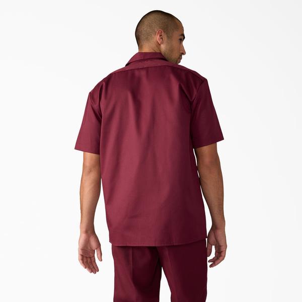 Dickies Short Sleeve Twill Work Shirt Burgundy