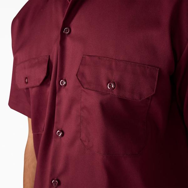 Dickies Short Sleeve Twill Work Shirt Burgundy