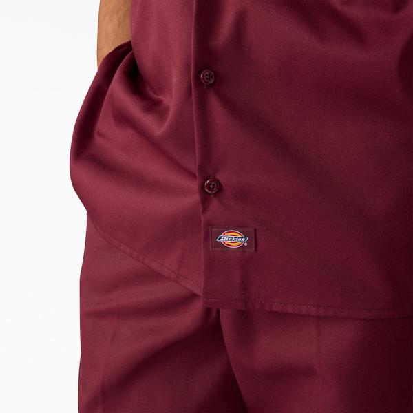 Dickies Short Sleeve Twill Work Shirt Burgundy
