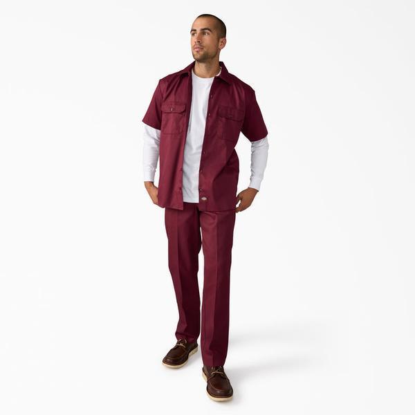 Dickies Short Sleeve Twill Work Shirt Burgundy