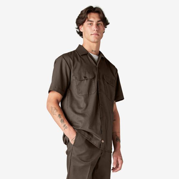 Dickies Short Sleeve Twill Work Shirt Mushroom