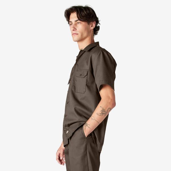 Dickies Short Sleeve Twill Work Shirt Mushroom