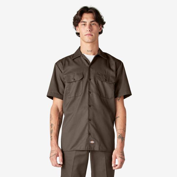 Dickies Short Sleeve Twill Work Shirt Mushroom